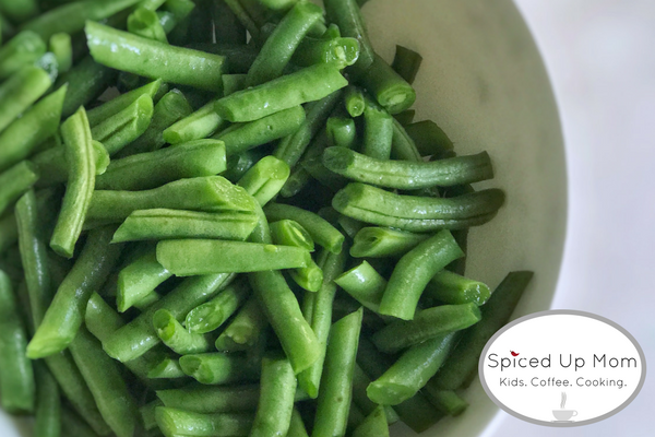 prepped green beans ready to be cooked