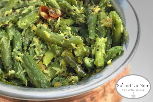 green beans poriyal cooked with coconut South Indian Style