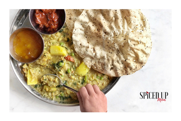 khichdi papad, khichdi thali, khichuri thali, bhog khichuri